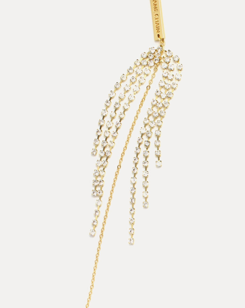 DISCO WHITE CRYSTAL in YELLOW GOLD - FRAME CHAIN