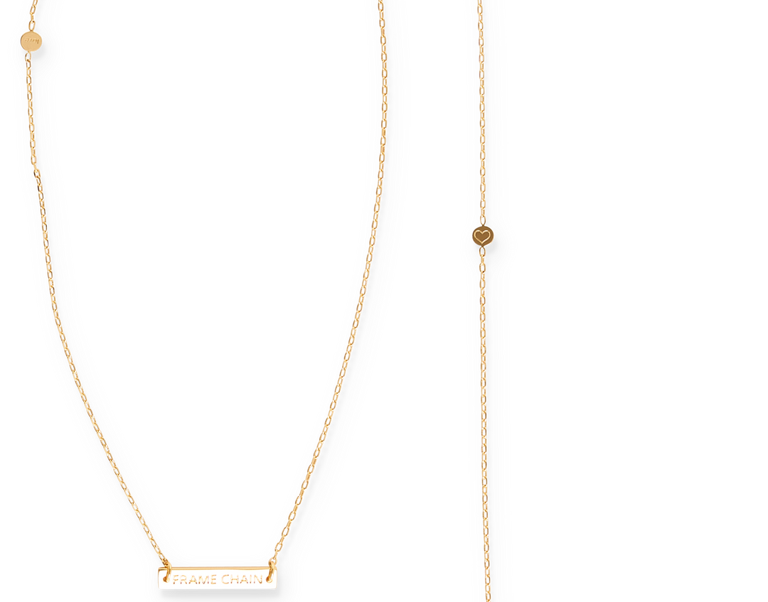 LOVE N PEACE in YELLOW GOLD - FRAME CHAIN