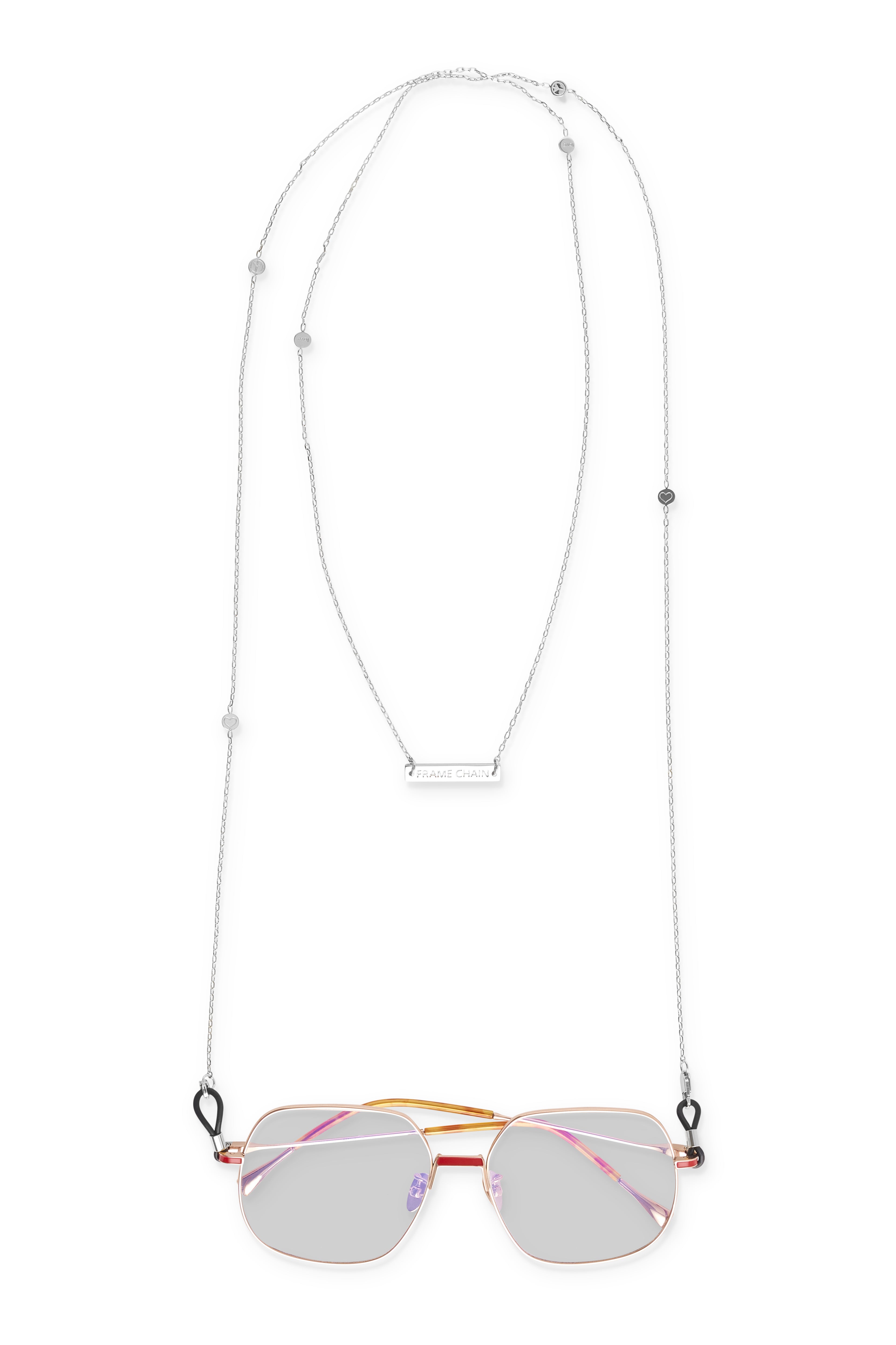 LOVE N PEACE in WHITE GOLD - FRAME CHAIN