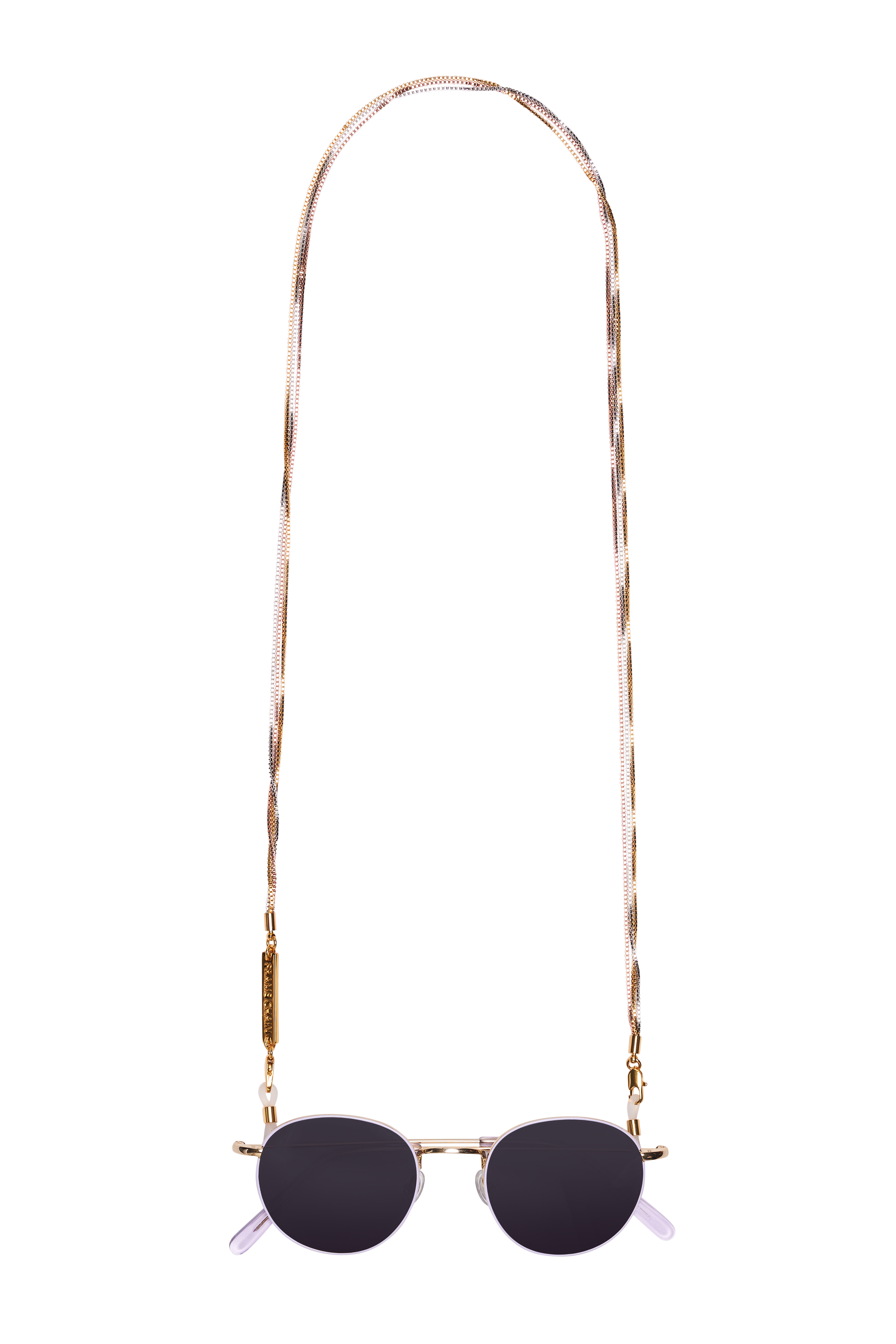 TRICOLOUR in WHITE, ROSE & YELLOW GOLD - FRAME CHAIN