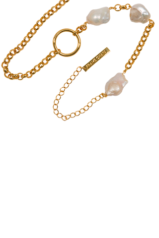 pearl glasses chain in yellow gold