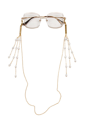 baroque pearls glasses chain gold