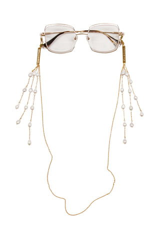 baroque pearls glasses chain gold